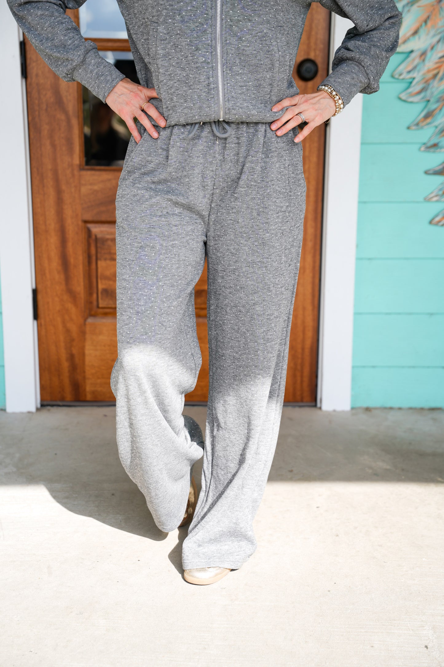Dark Grey Metallic Nova Pants