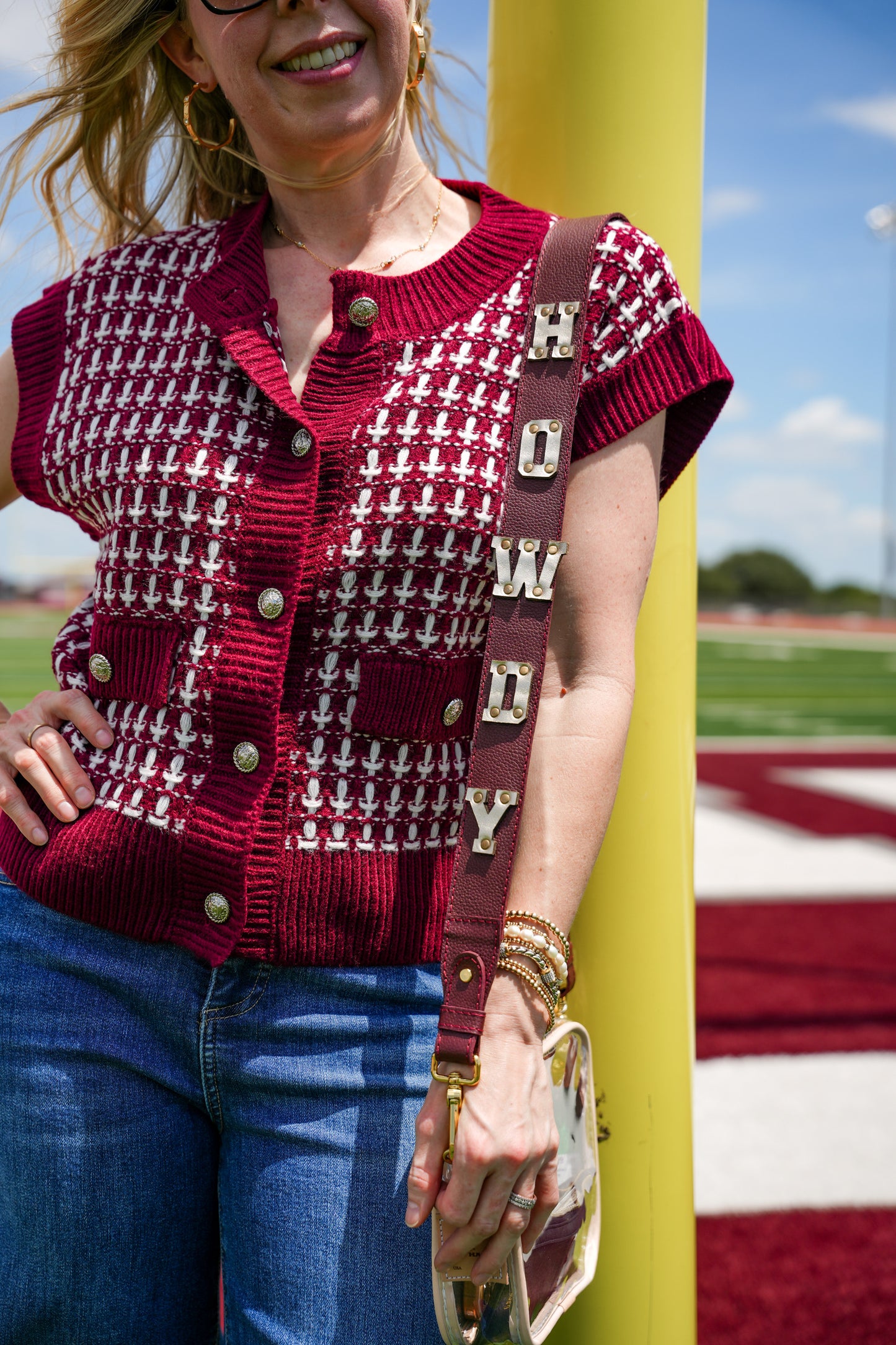 Burgundy Plaid Sweater Vest