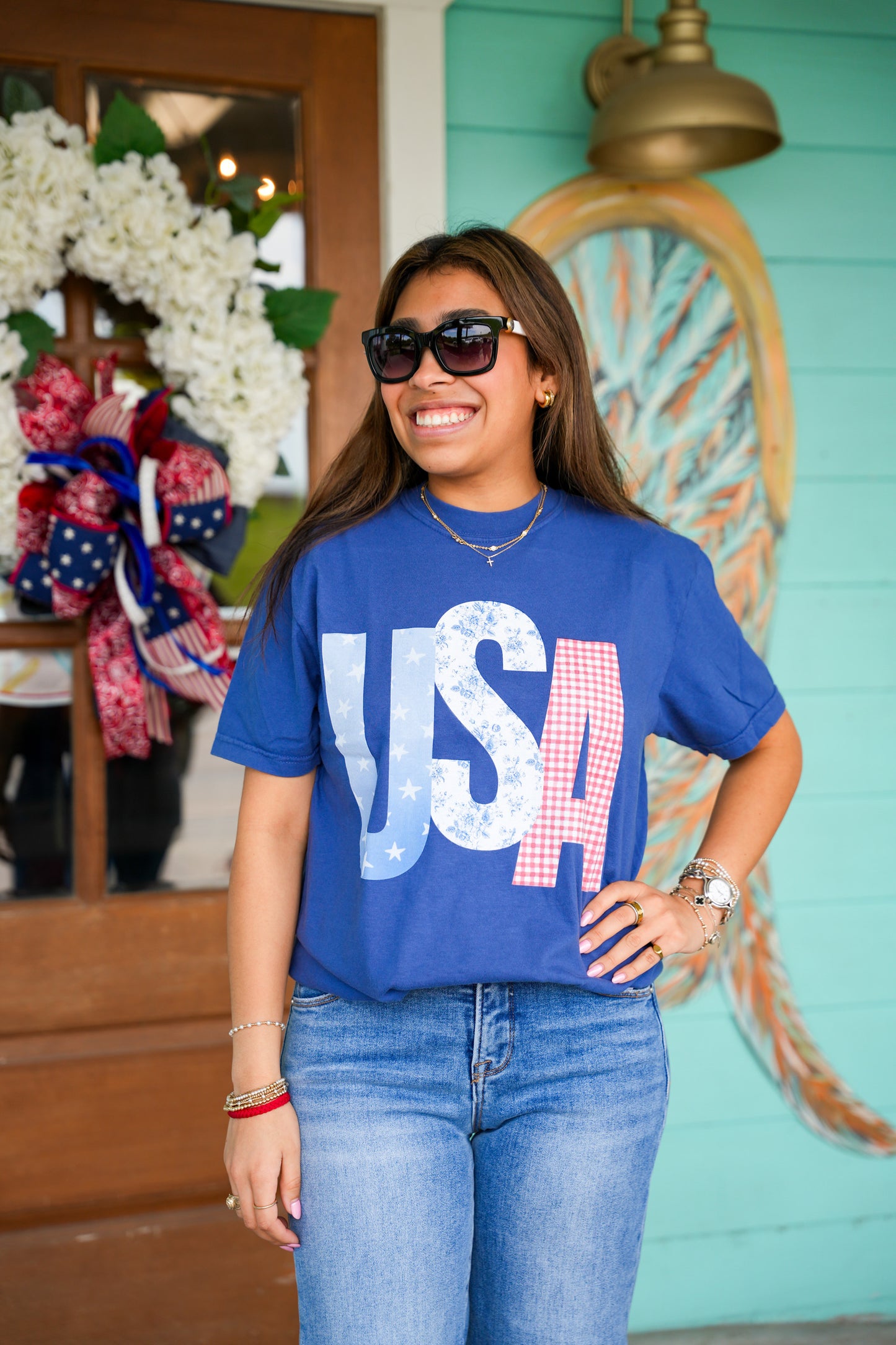 USA Picnic Blue Tee