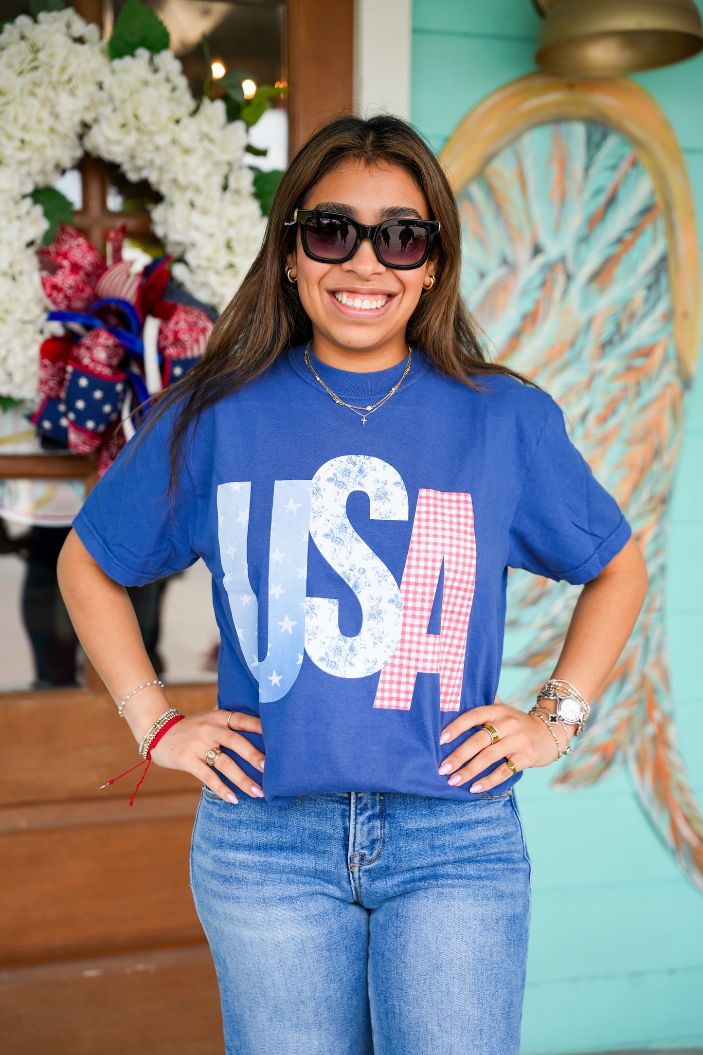 USA Picnic Blue Tee