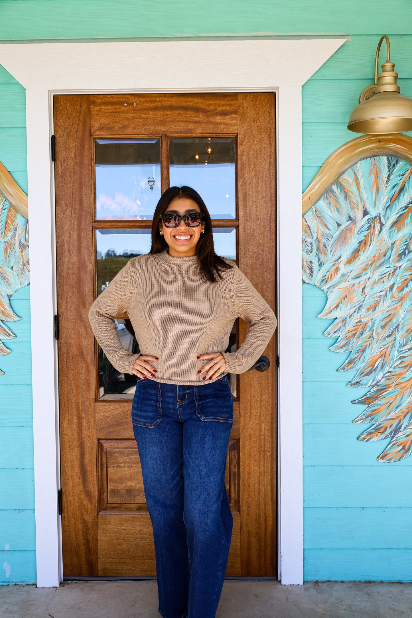 Taupe Rolled Edge Sweater