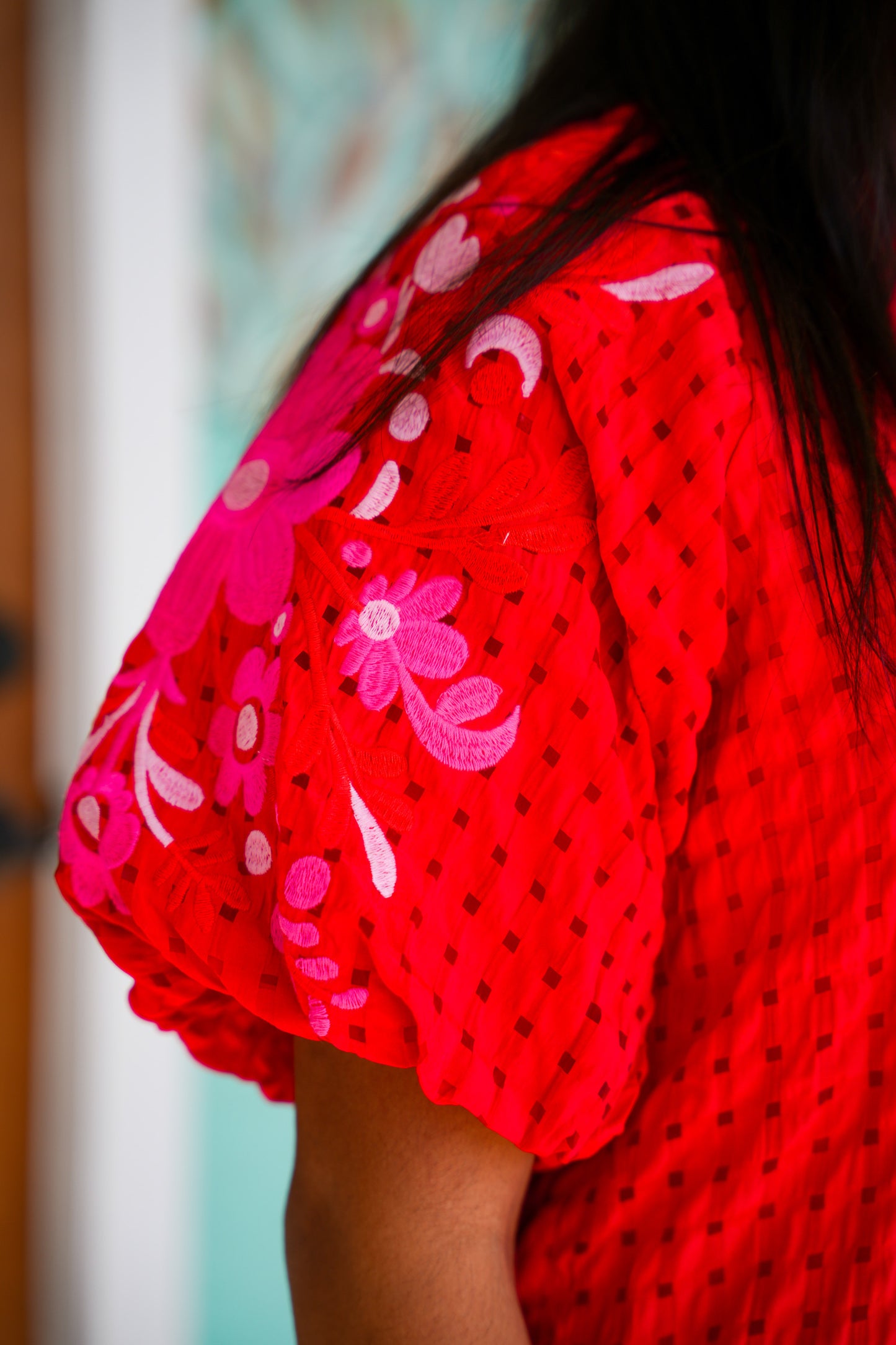 Layerz Red Embroidered Havannah Top