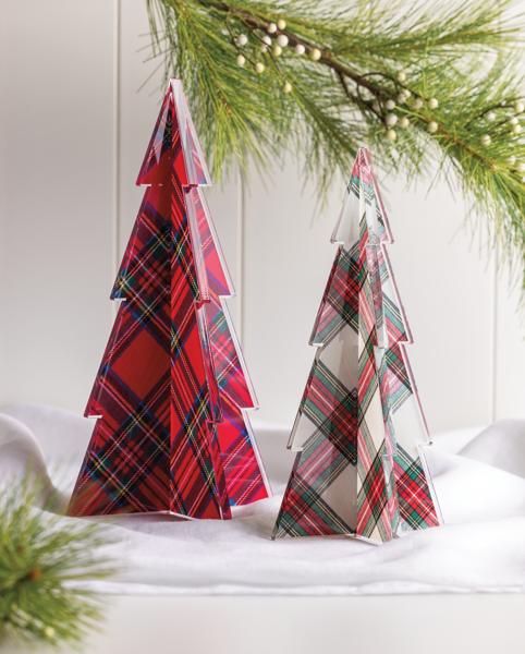 White Tartan Acrylic Tree