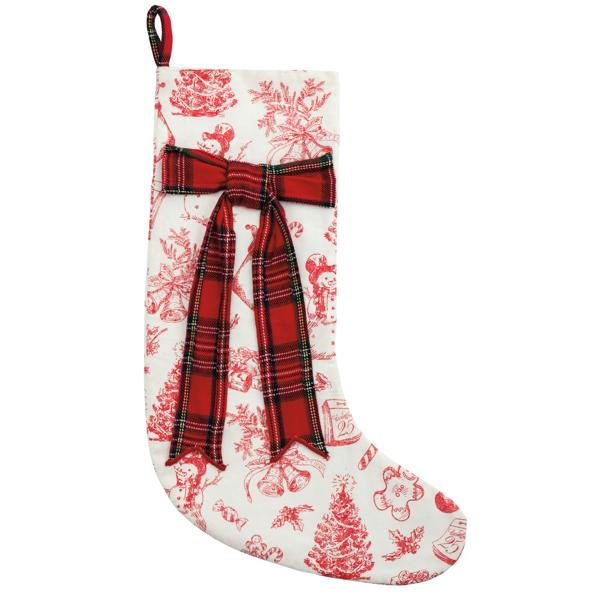 Plaid Cuff Toile Stocking