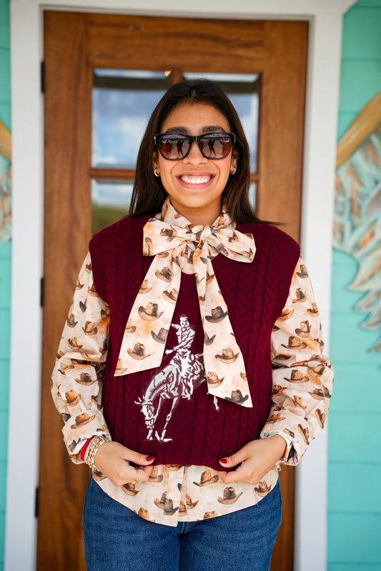 Layerz Kodi Maroon Bronc Vest