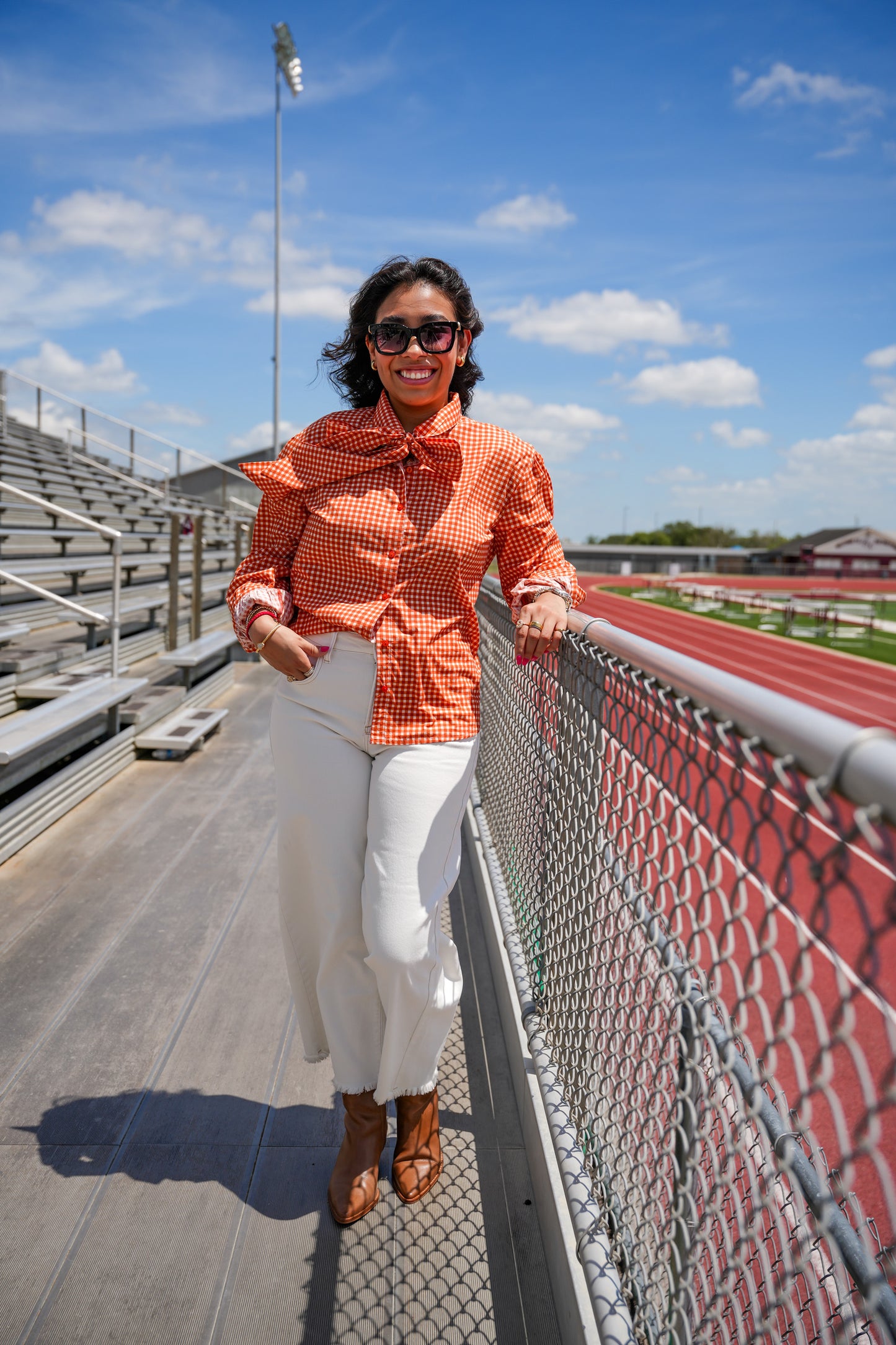Burnt Orange Sadie Tie Detail Top