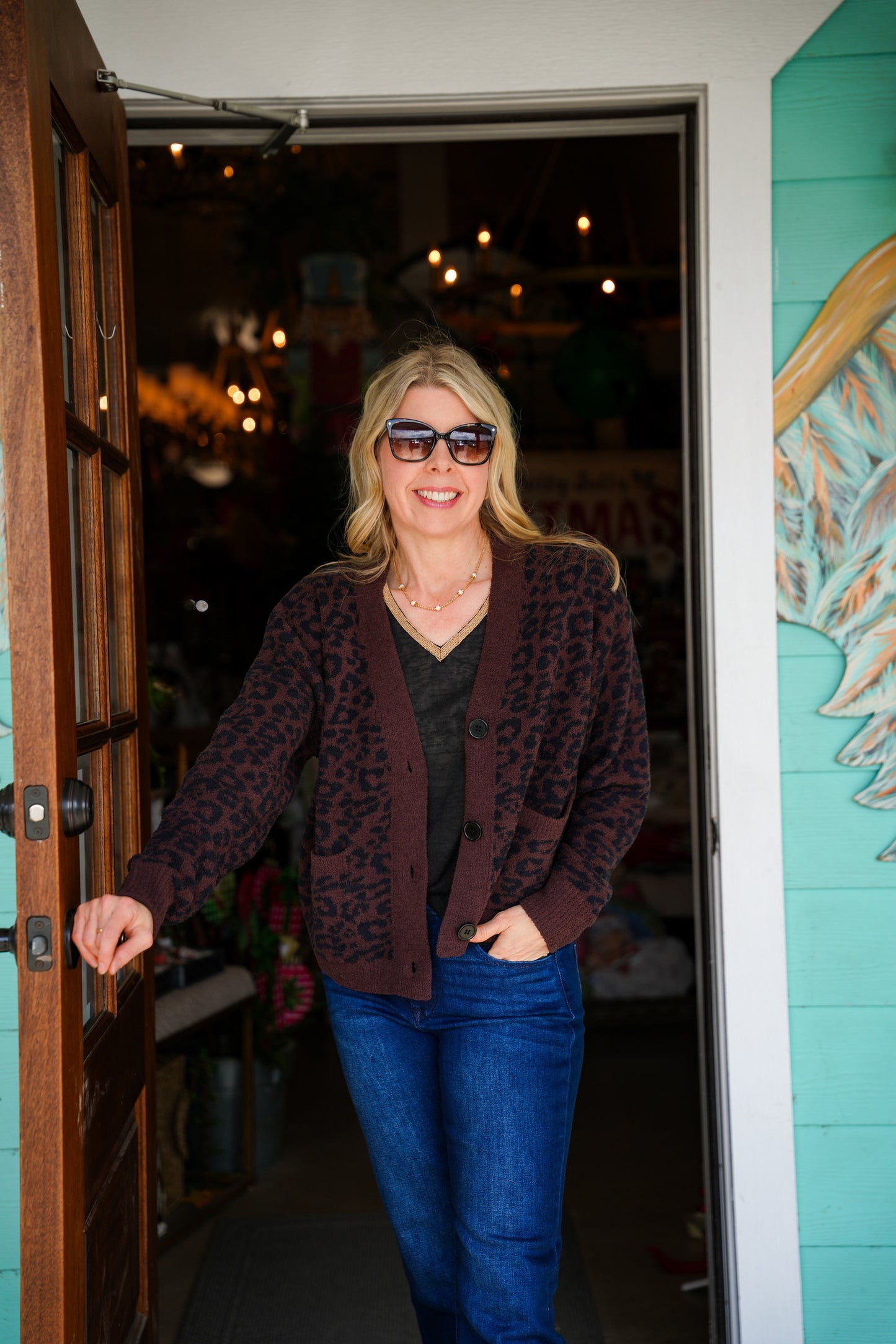 Softies Marshmallow Leopard Cardigan