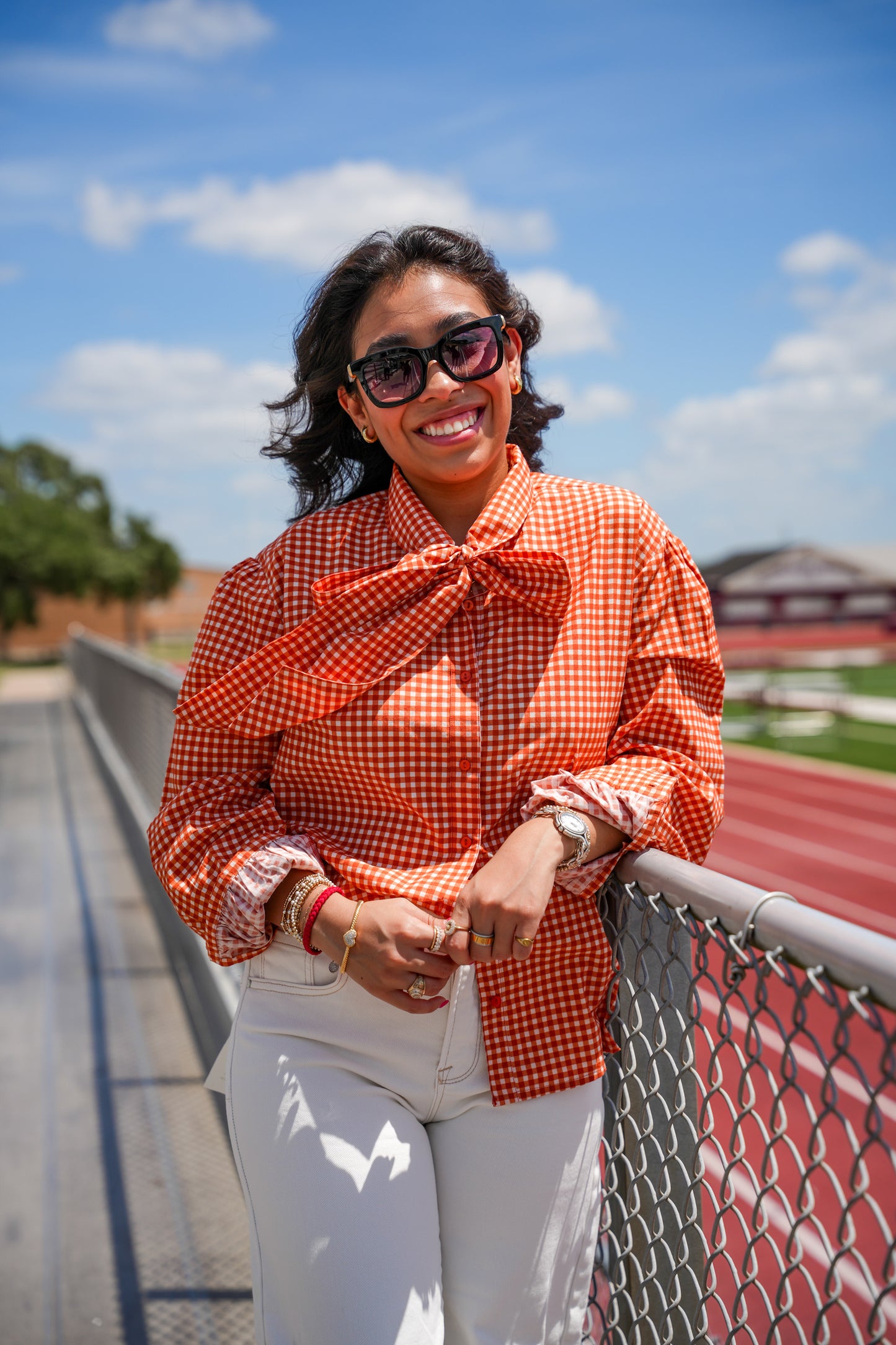 Burnt Orange Sadie Tie Detail Top