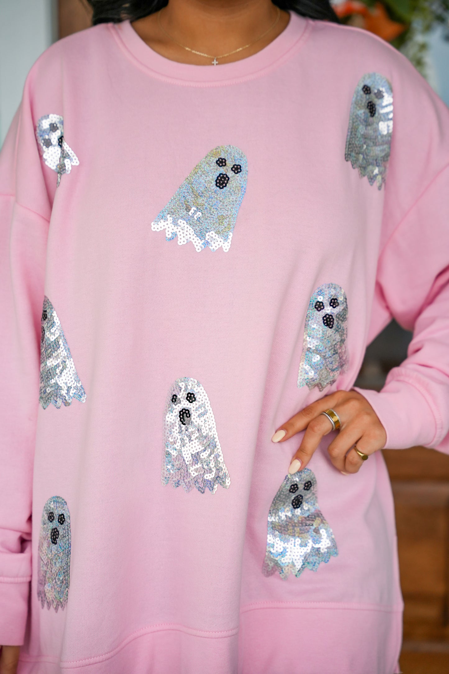 Ghost Sparkle Sweatshirt - One Size