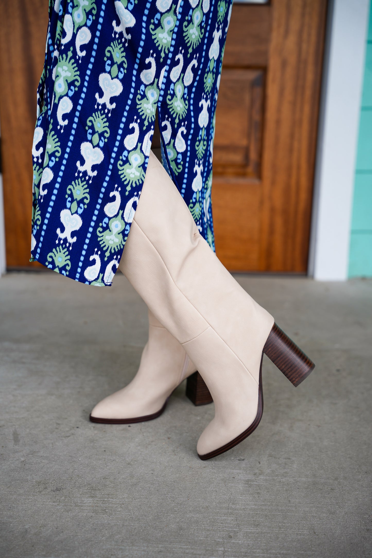 Navy Ava Ikat Stripe Dress