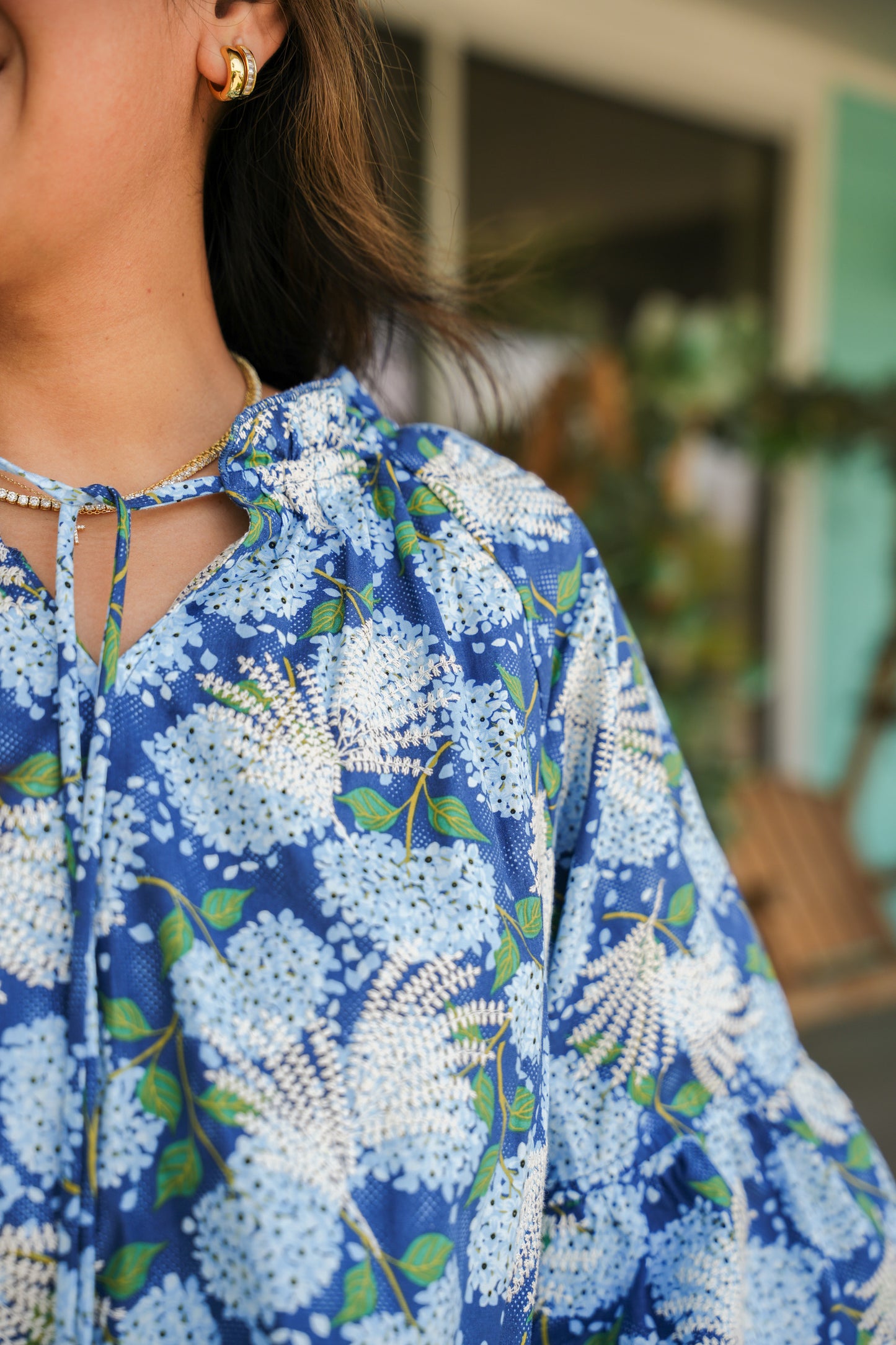 Navy Blue Hydrangea Top