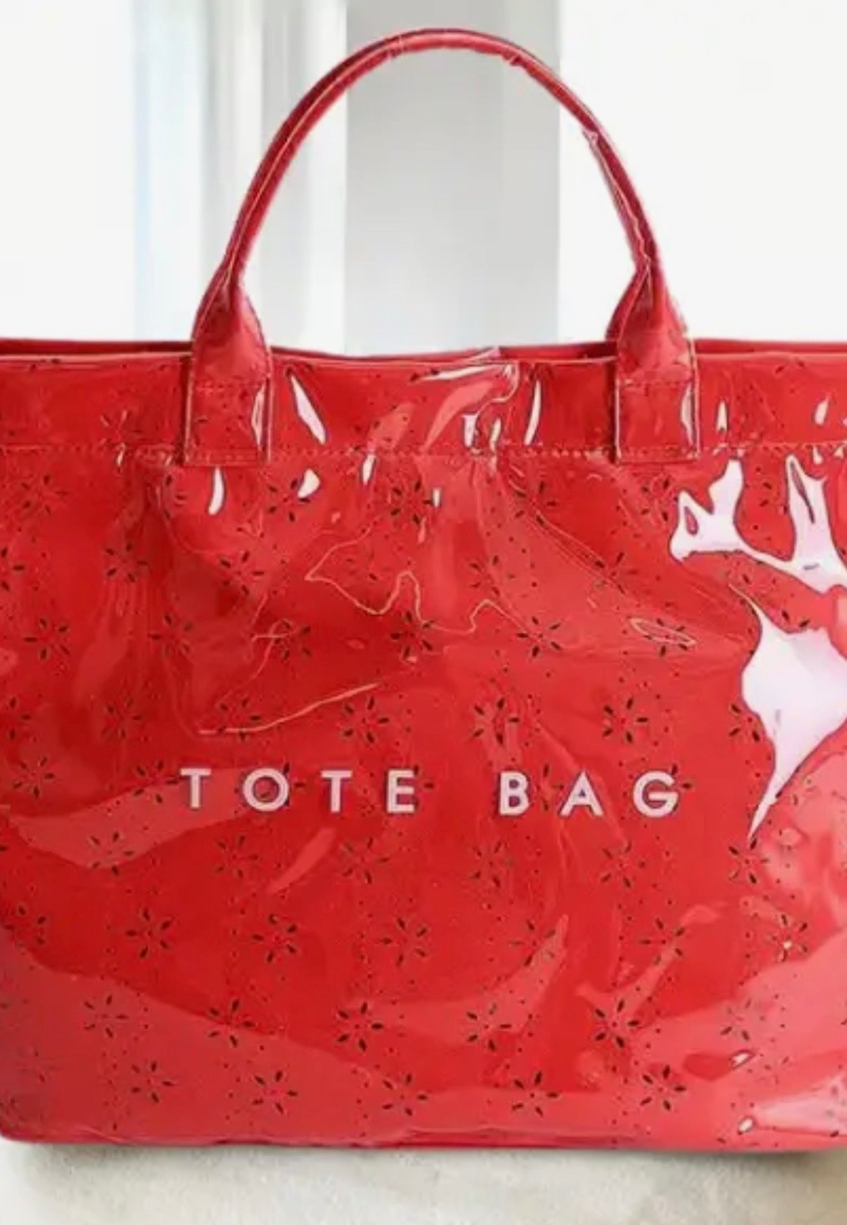 Red Eyelet TOTE BAG