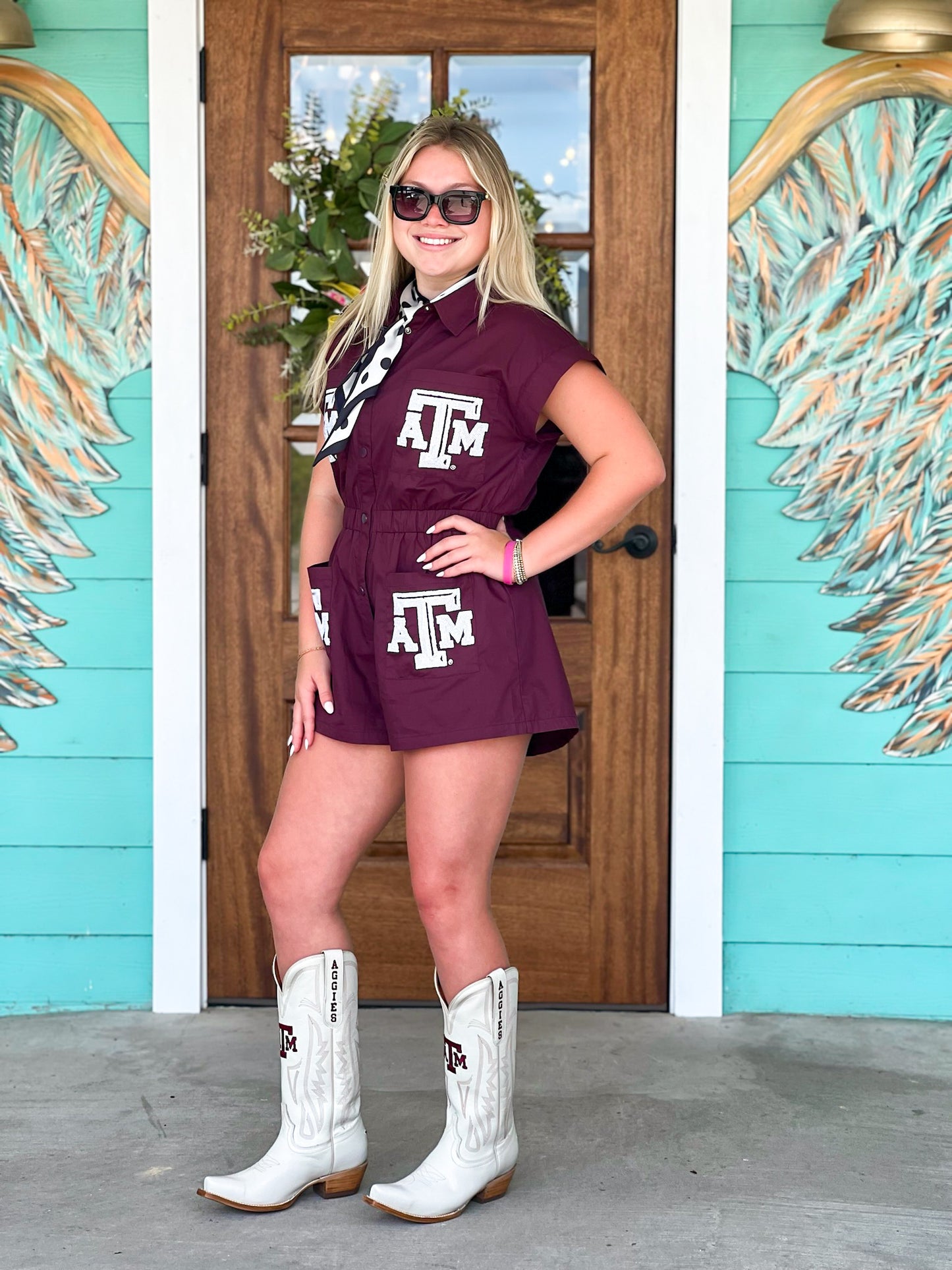 Queen of Sparkles Texas A & M Logo Romper