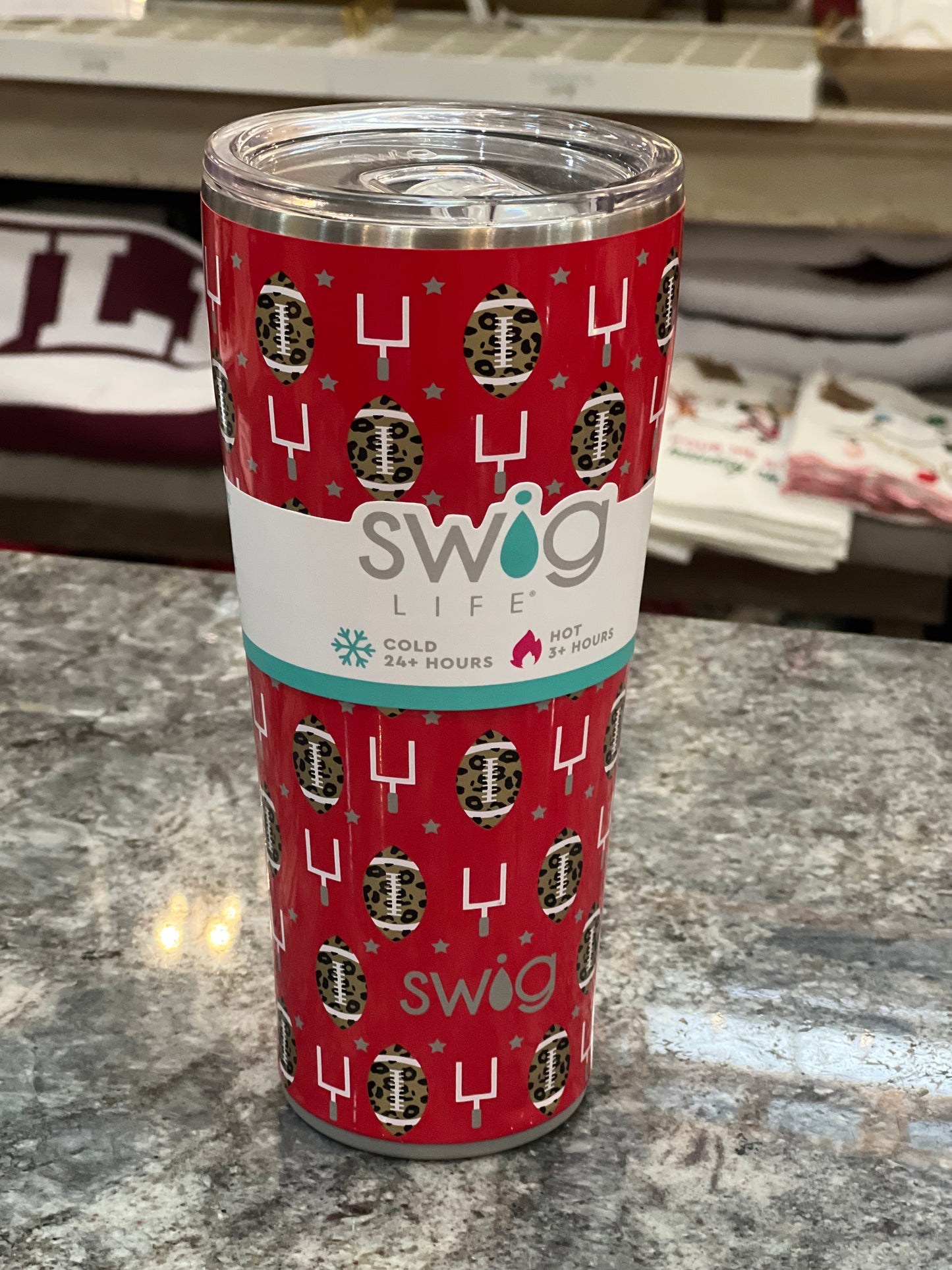 Swig Touchdown Red Grey Tumbler 32oz