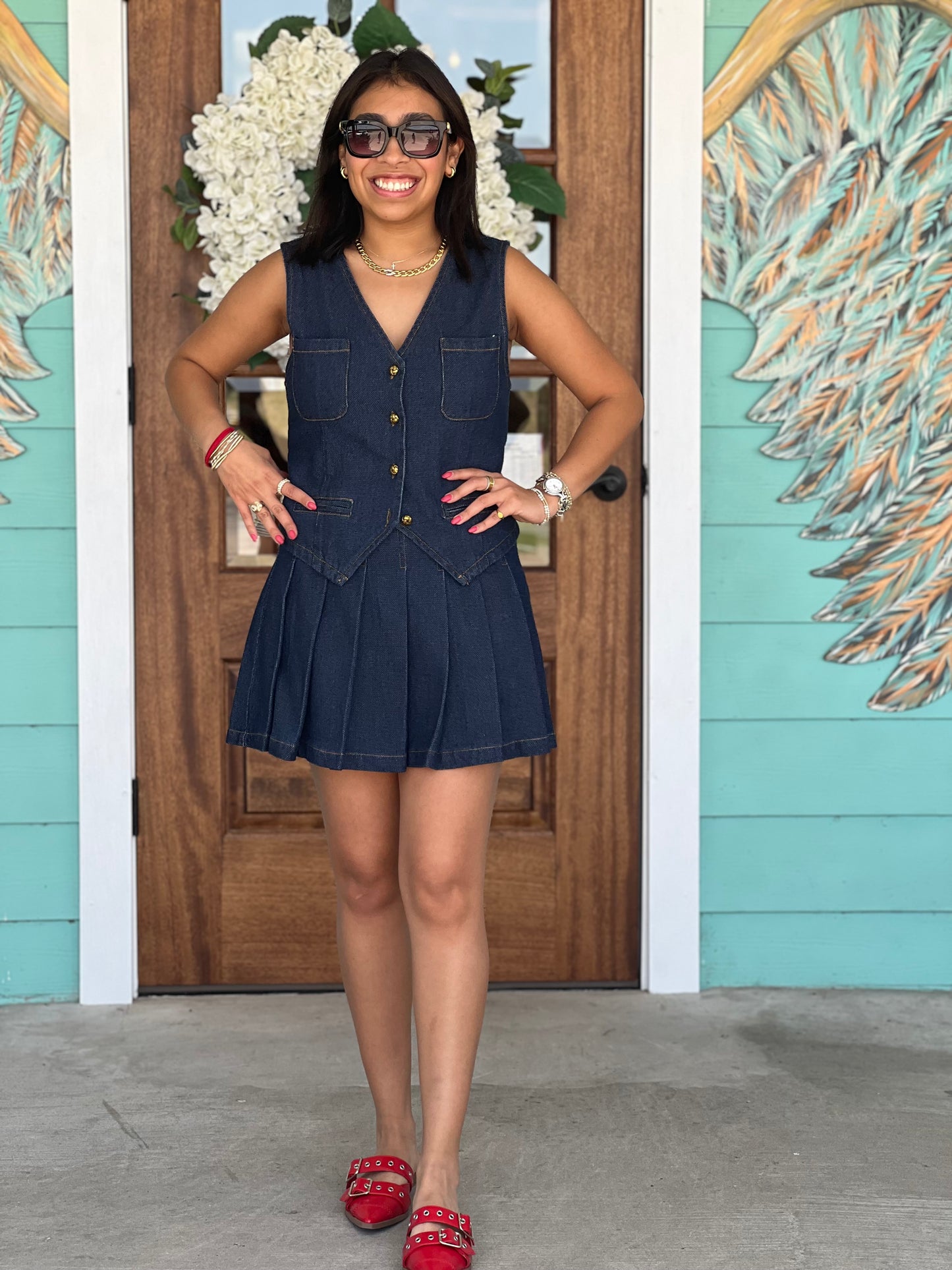 Dark Denim Tennis Skirt