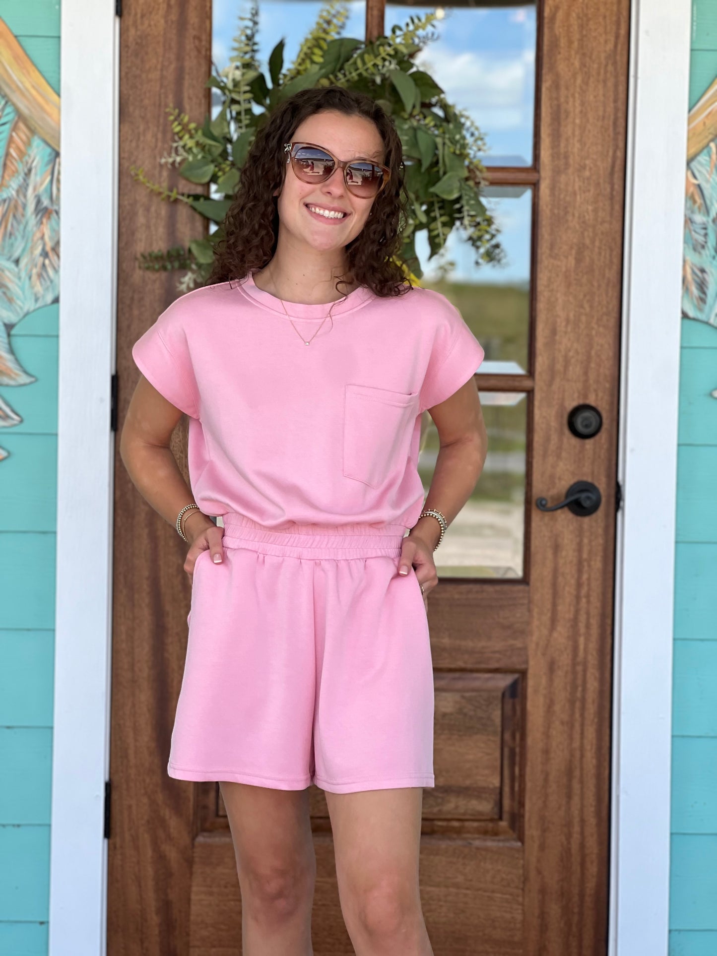 BubbleGum Pink Knit Romper