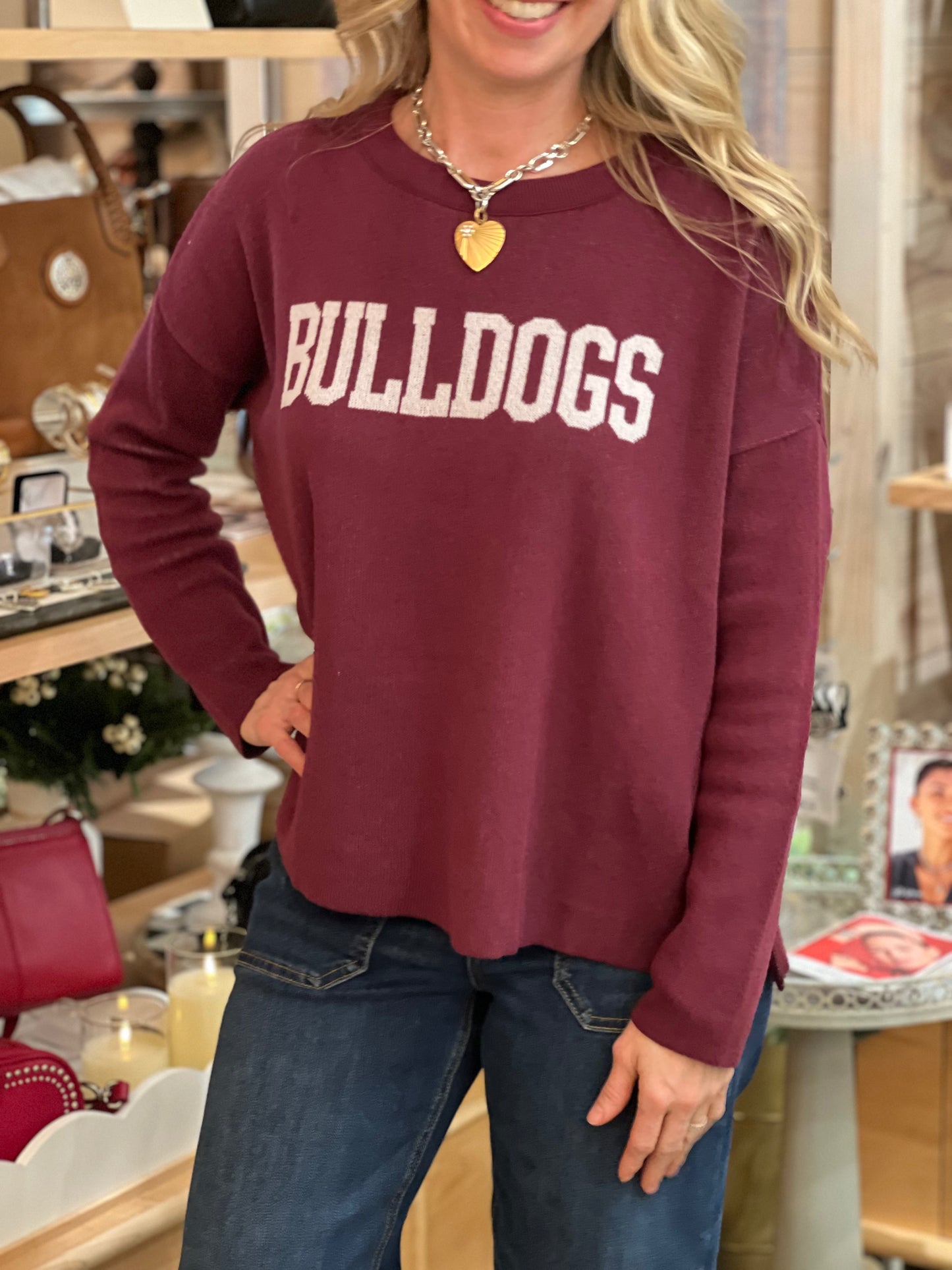 Maroon BULLDOGS Sweater