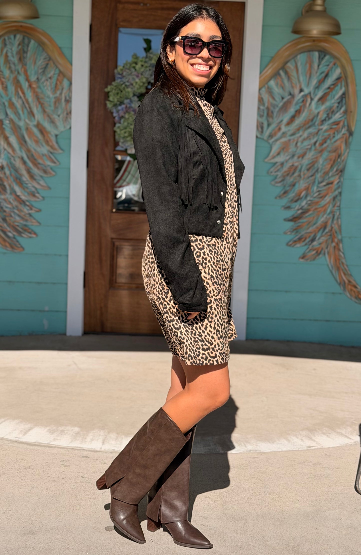 Black Fringe Cropped Jacket