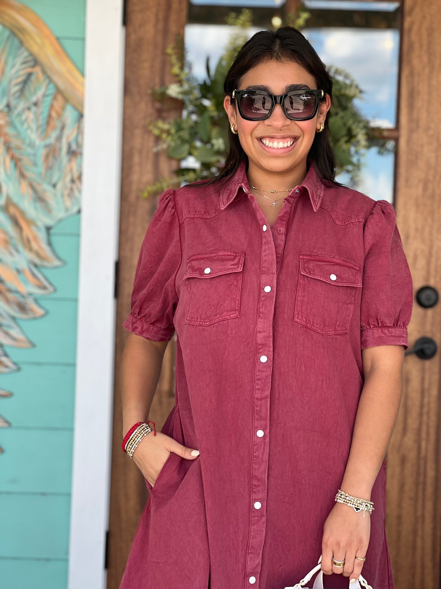 Layerz Annie Maroon Dress
