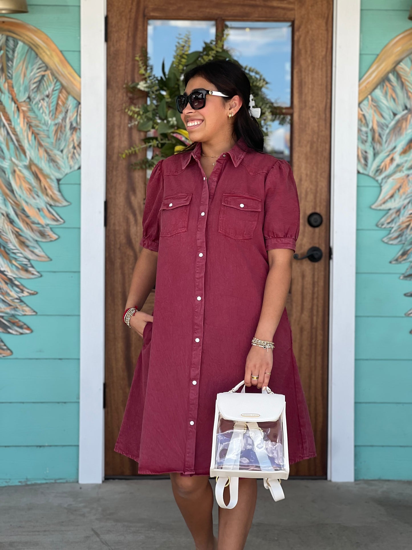 Layerz Annie Maroon Dress