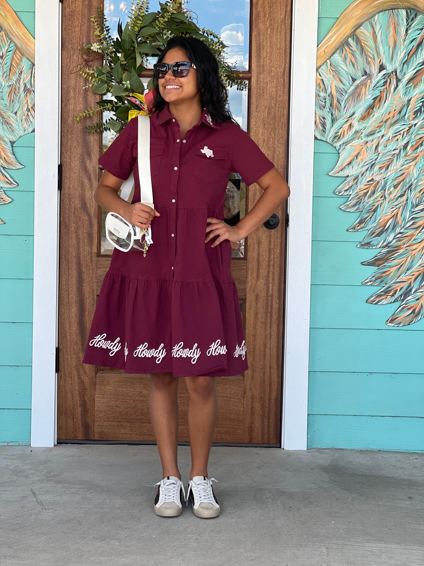 Layerz Howdy Maroon Dress