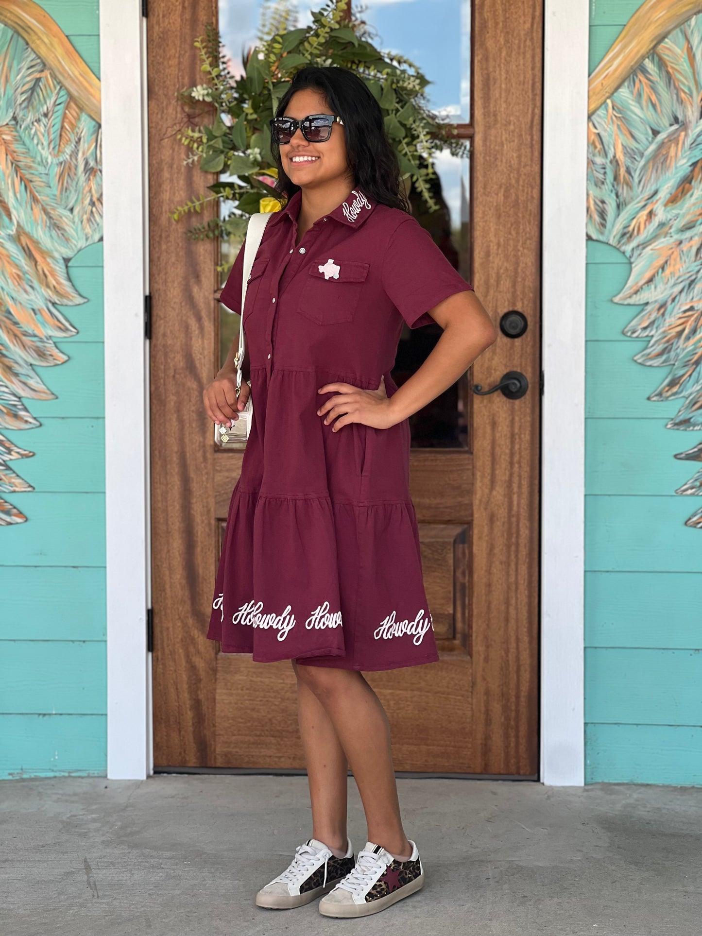 Layerz Howdy Maroon Dress