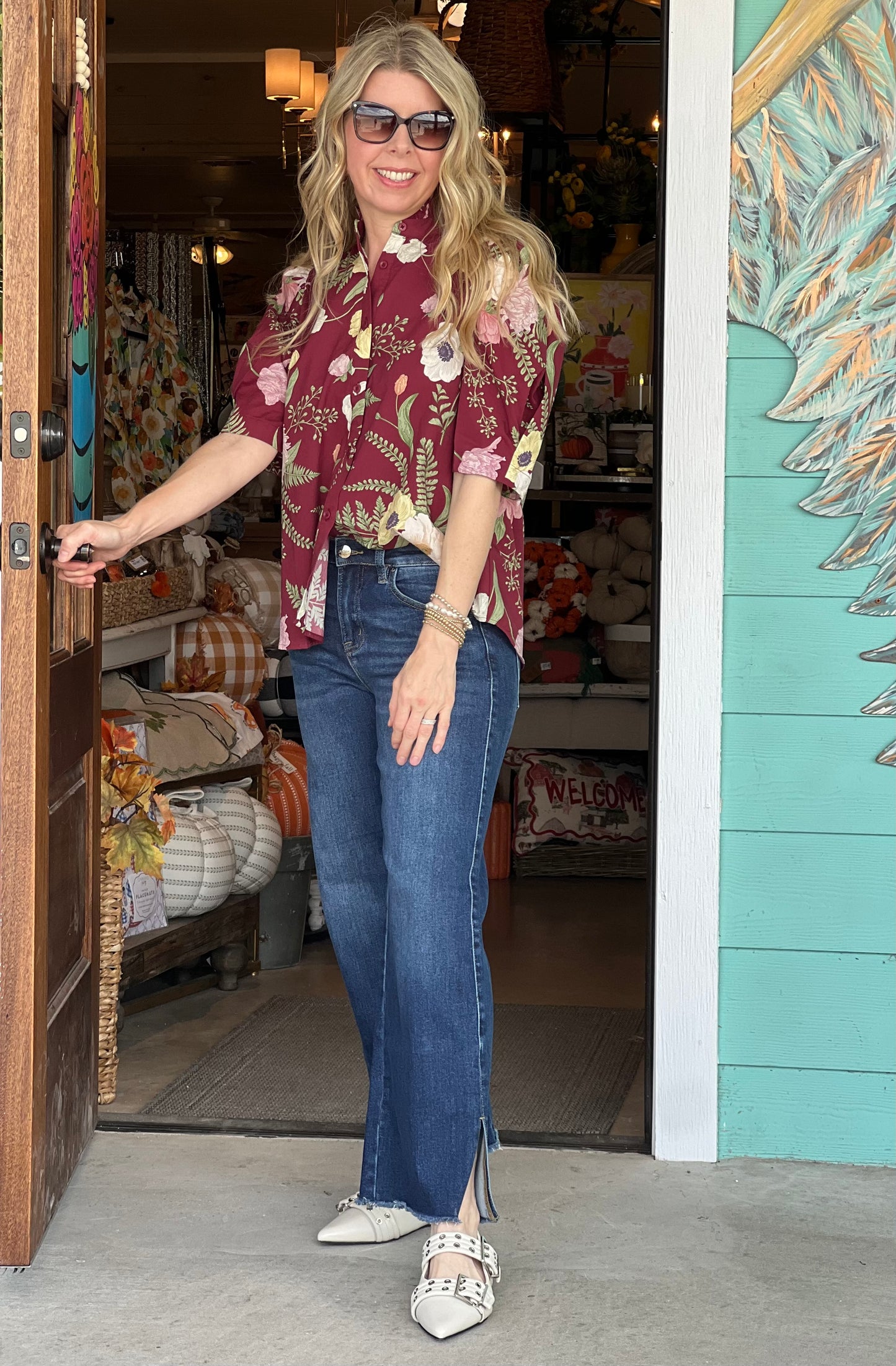 Merlot Floral Cara Top