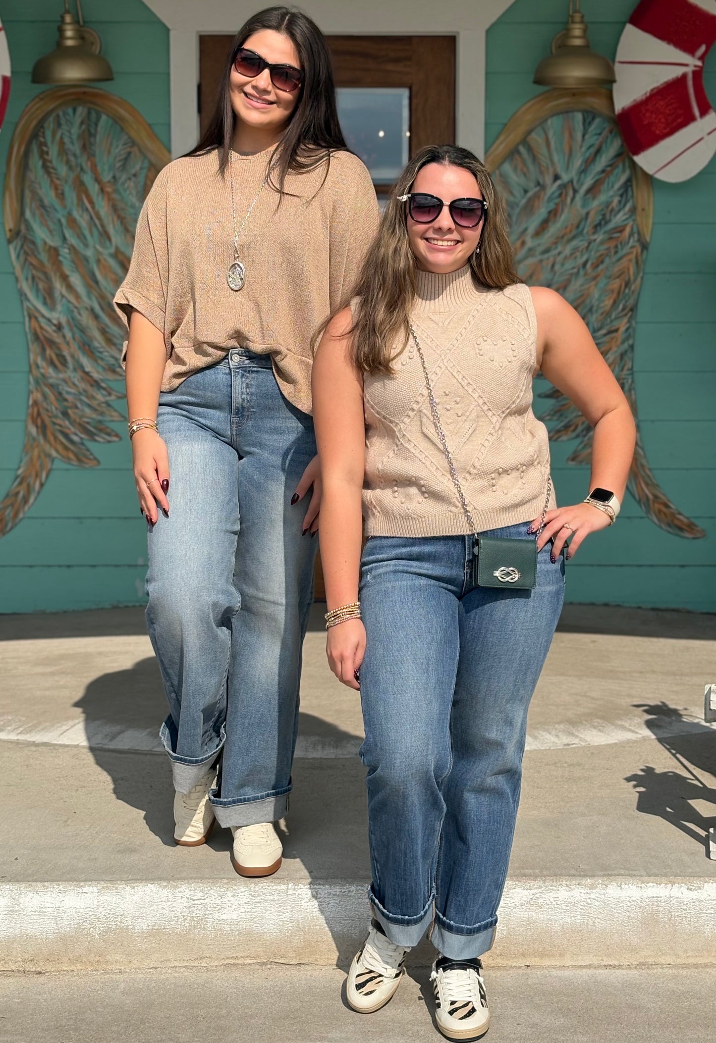 Taupe Textured Sleeveless Sweater