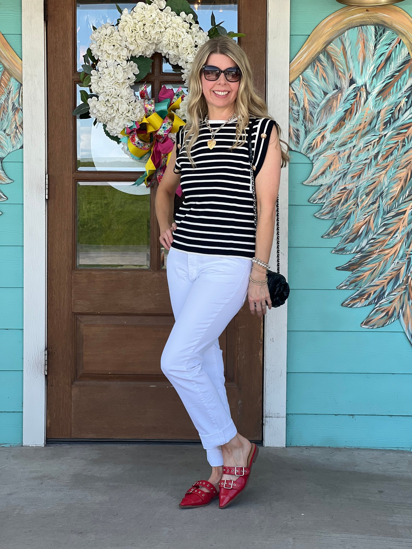 Black Striped Sleeveless Top