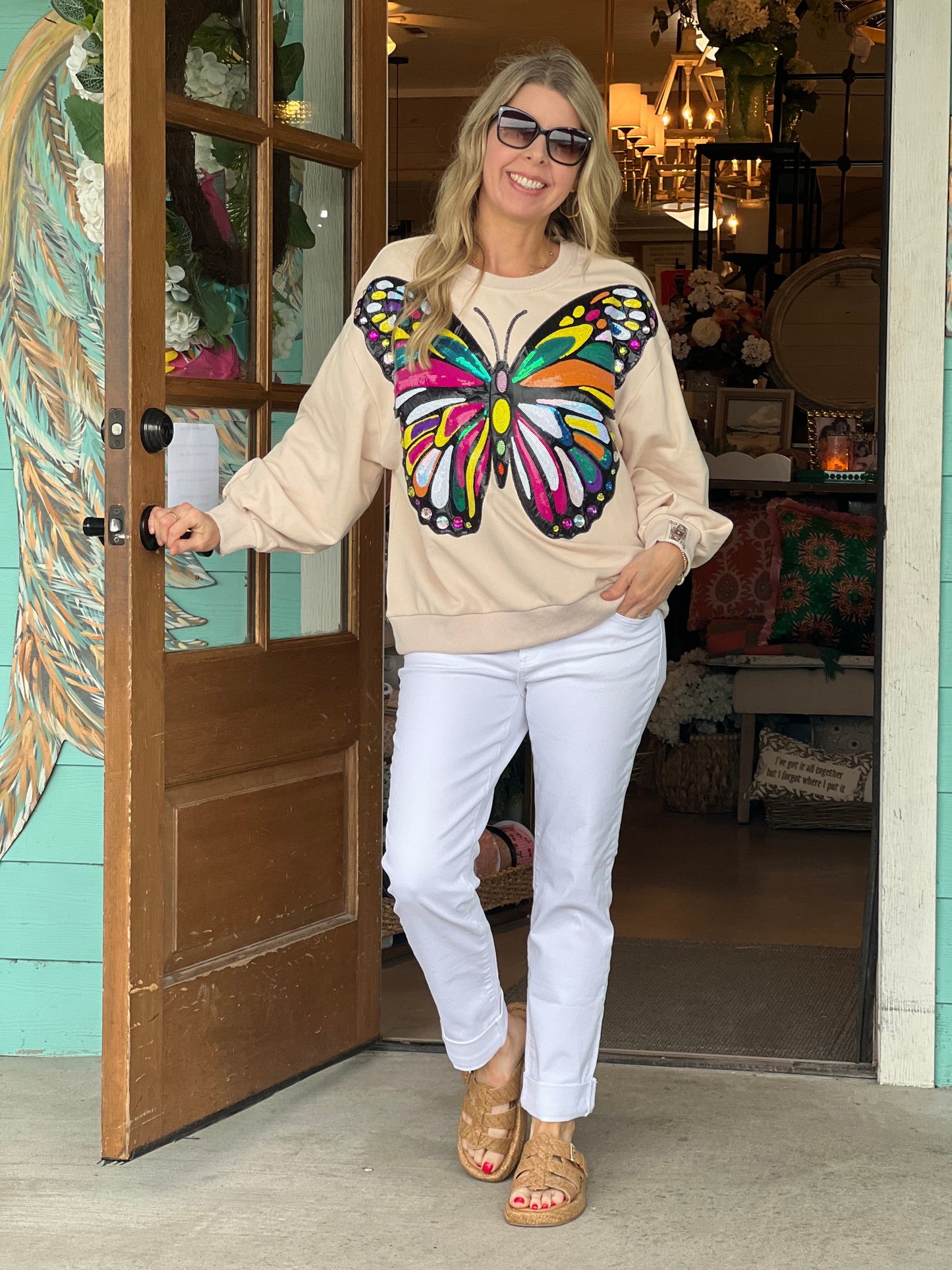 Queen of Sparkles Multi Butterfly Sweatshirt
