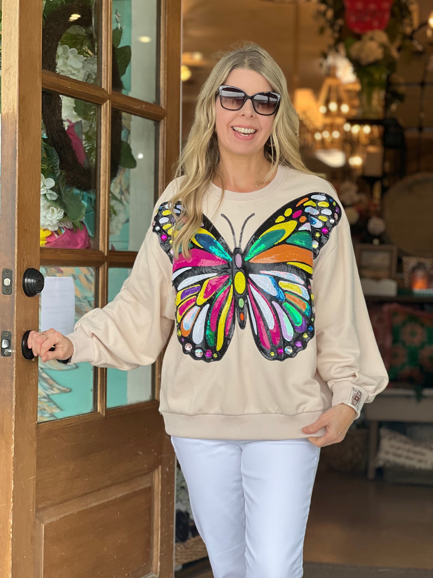 Queen of Sparkles Multi Butterfly Sweatshirt