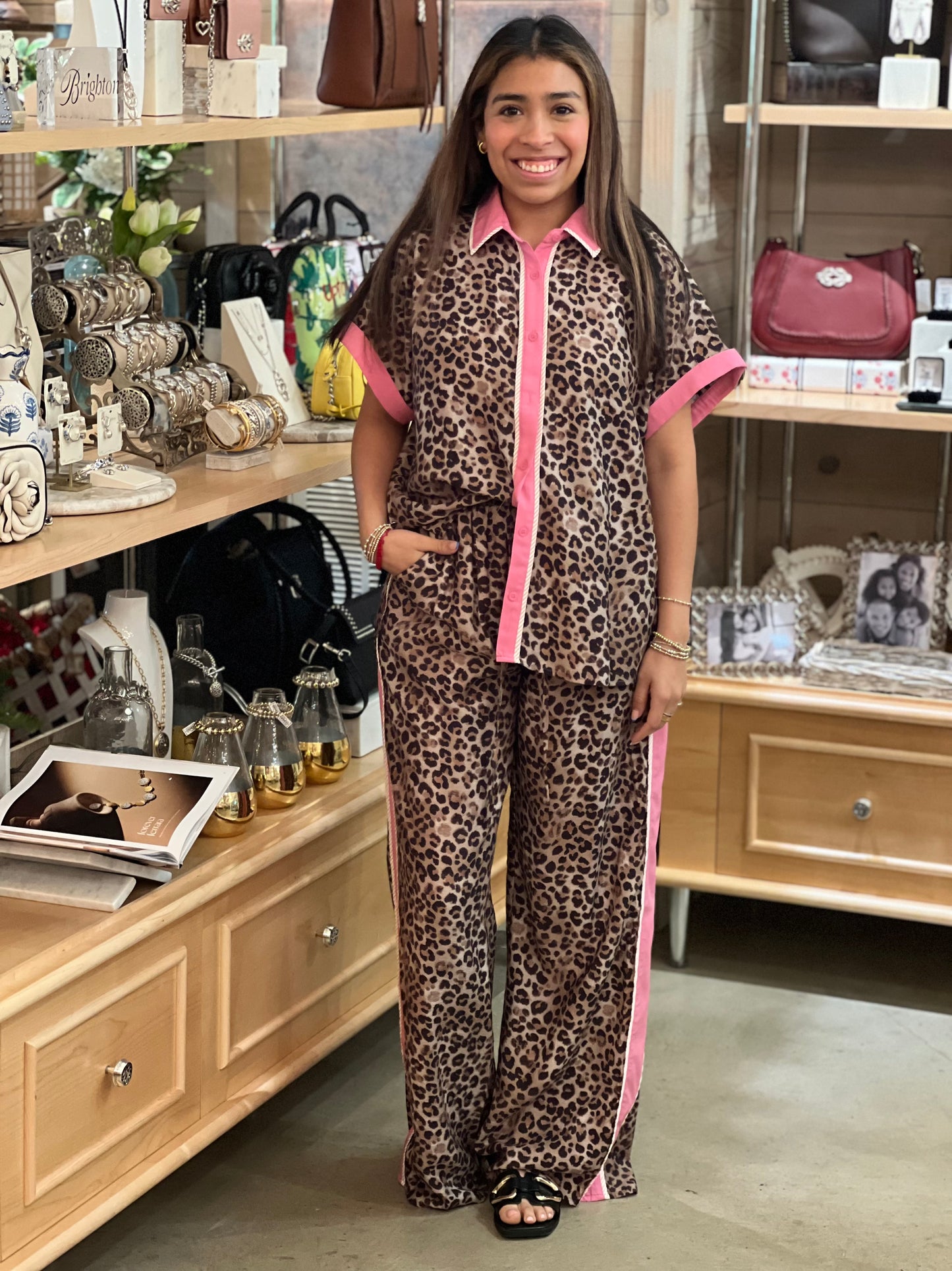Leopard Pink Stripe Pants