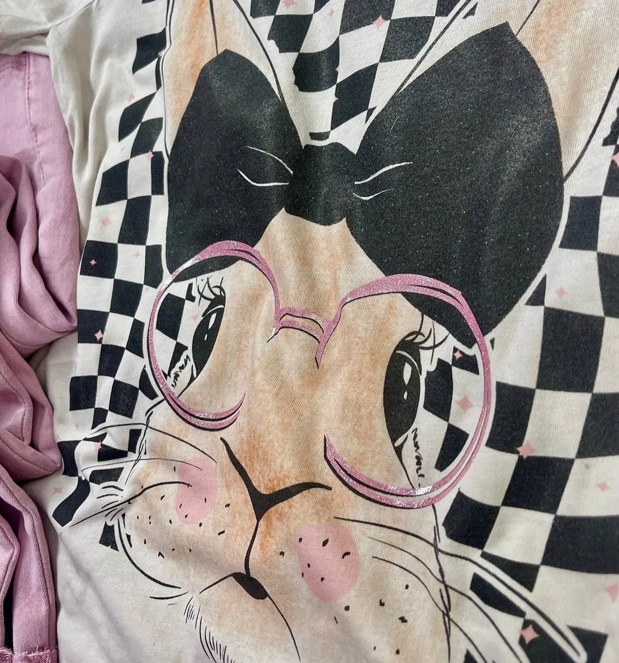 YOUTH Checkered Bunny Glasses Tee