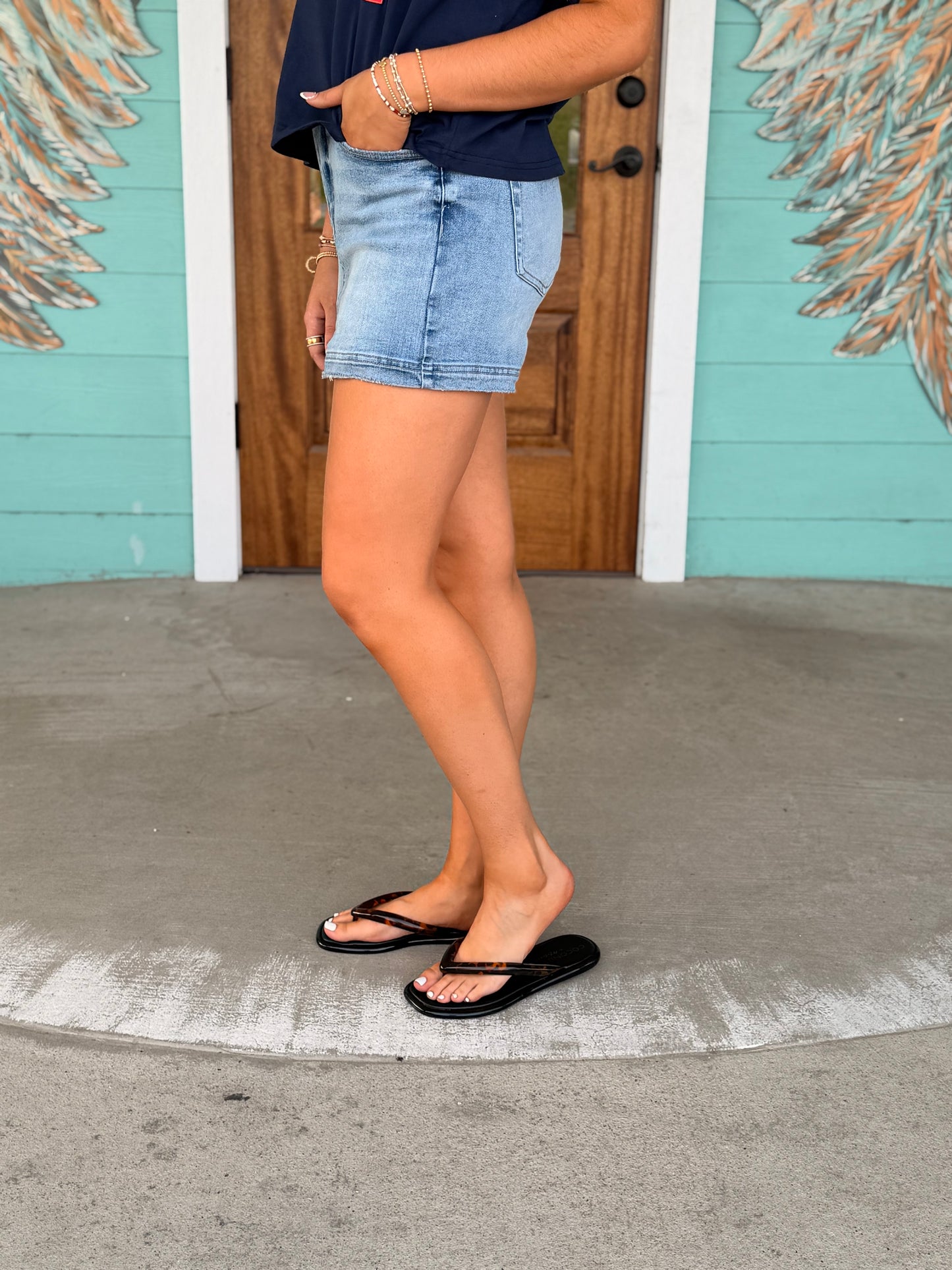 Light Denim High Rise Skort