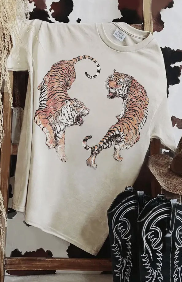 Mineral Ivory Tiger Print Tee