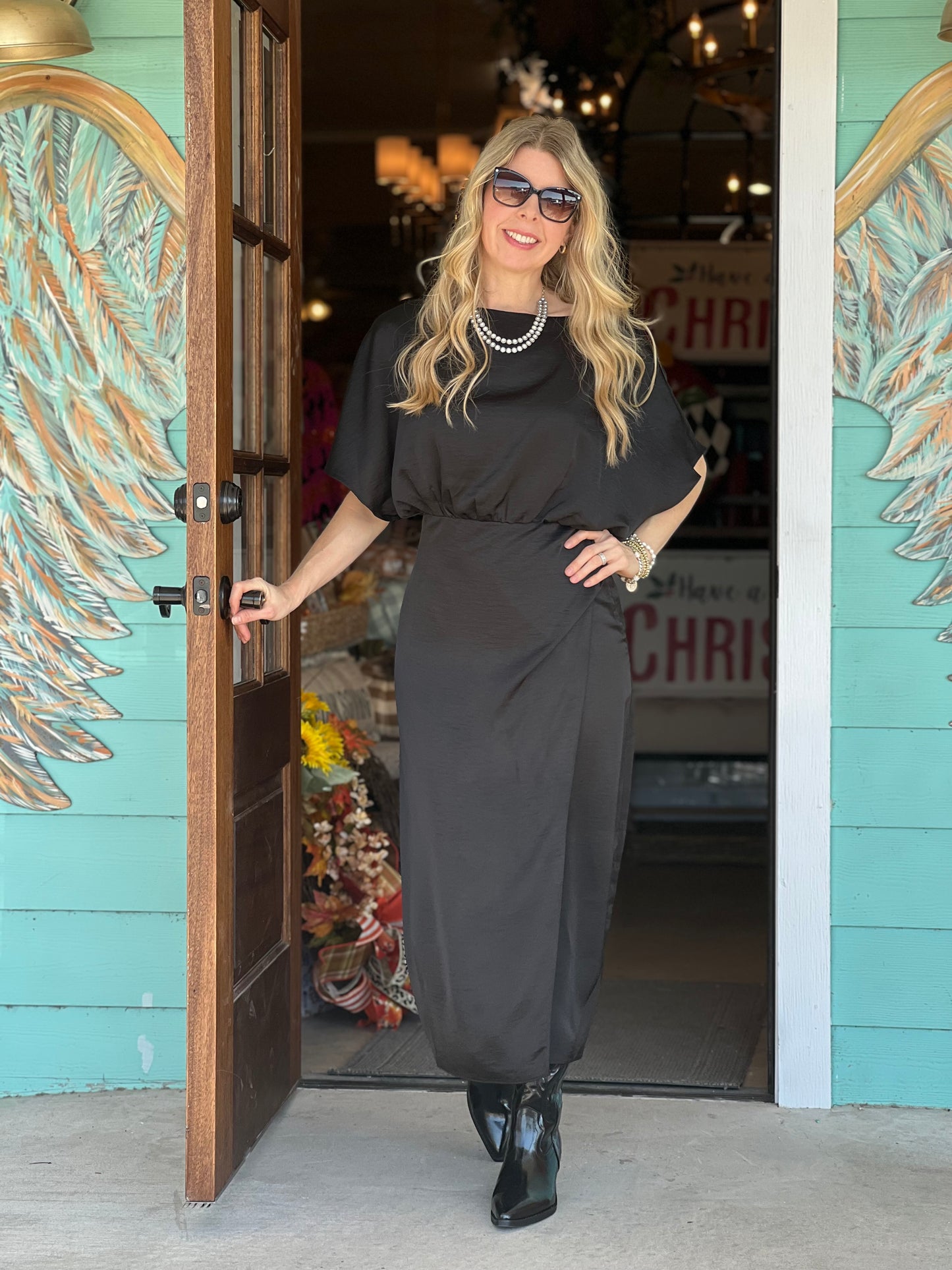 Emilia Black Midi Dress
