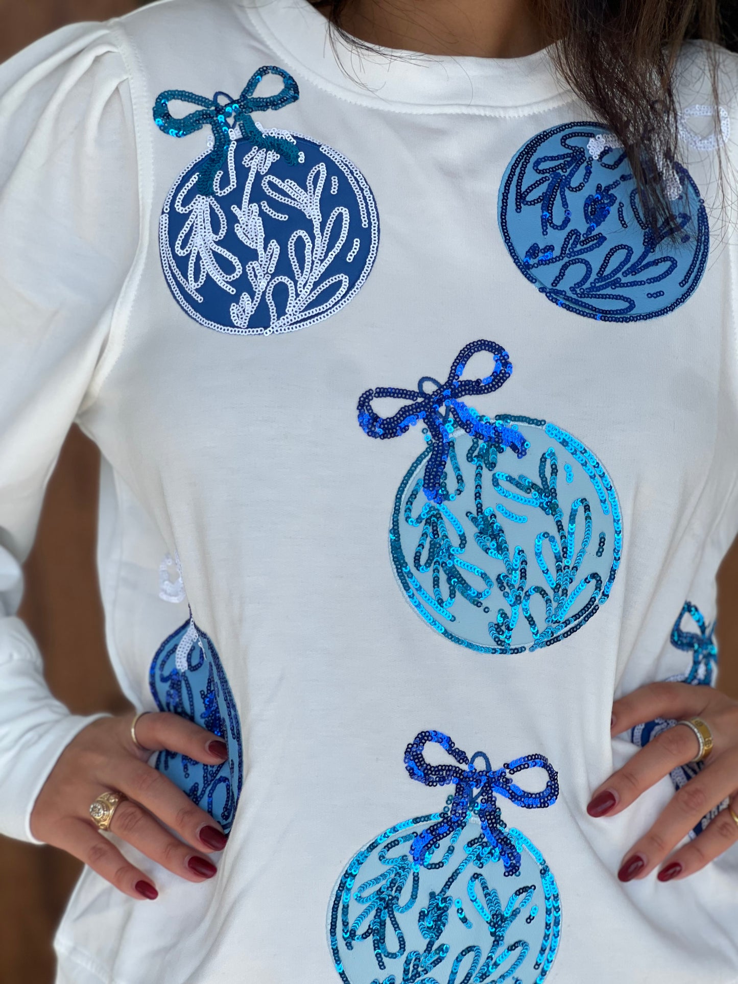 Blue Ornament Kelly Sweatshirt