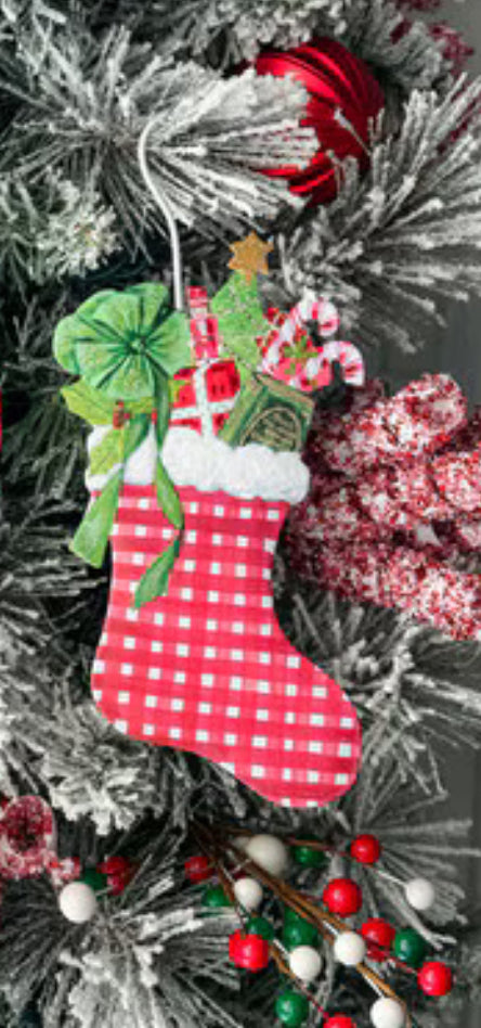 RTC Gingham Stocking Ornament