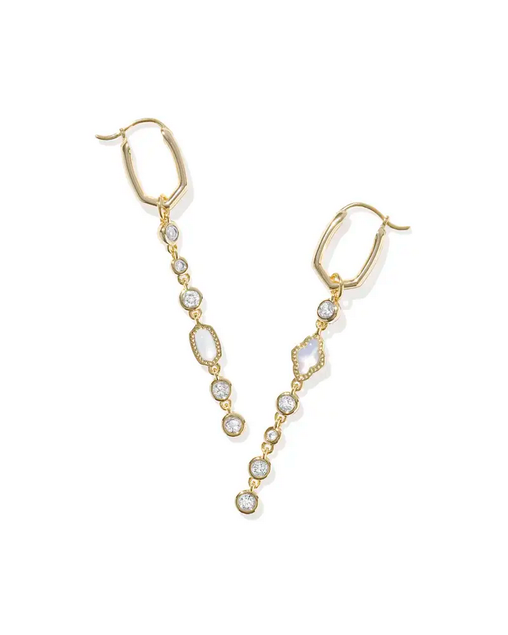 Kendra Scott Mini Elisa Abbie Huggie Gold White Mix