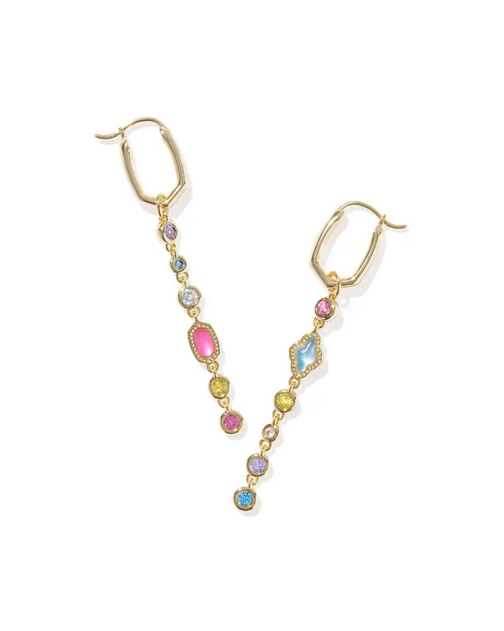 Kendra Scott Mini Elisa Abbie Huggie Gold Multi Mix