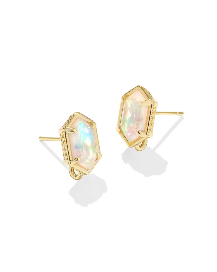 Kendra Scott Hallie Convertable Drop Earring Gold Opalite Illusion
