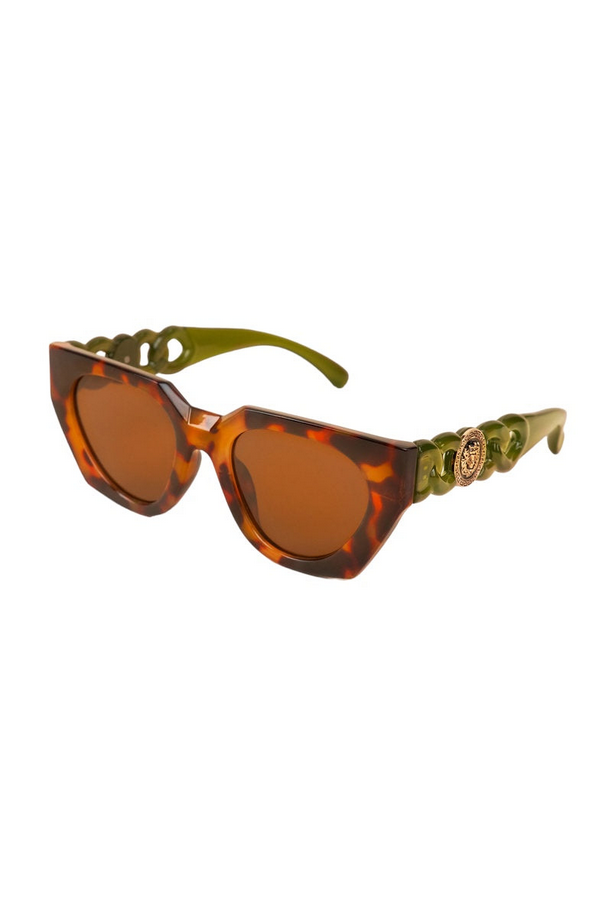 Powder Luxe Zelia Tortoise Shell/Olive Sunglasses