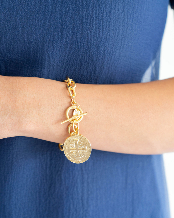 Susan Shaw Peruvian Coin Toggle Bracelet