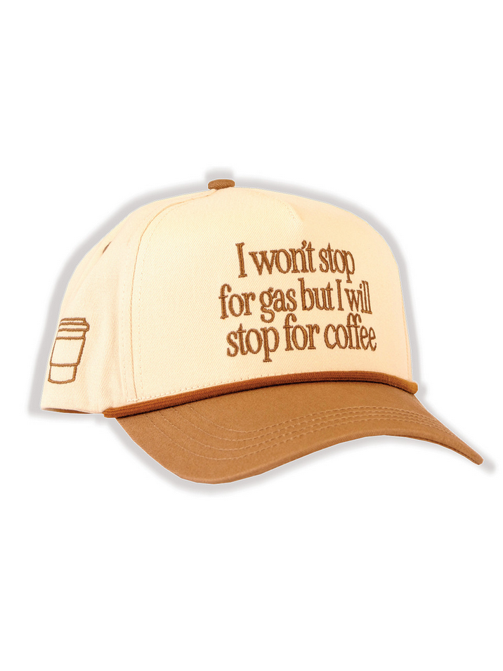 Stop for Coffee Embroidered Hat