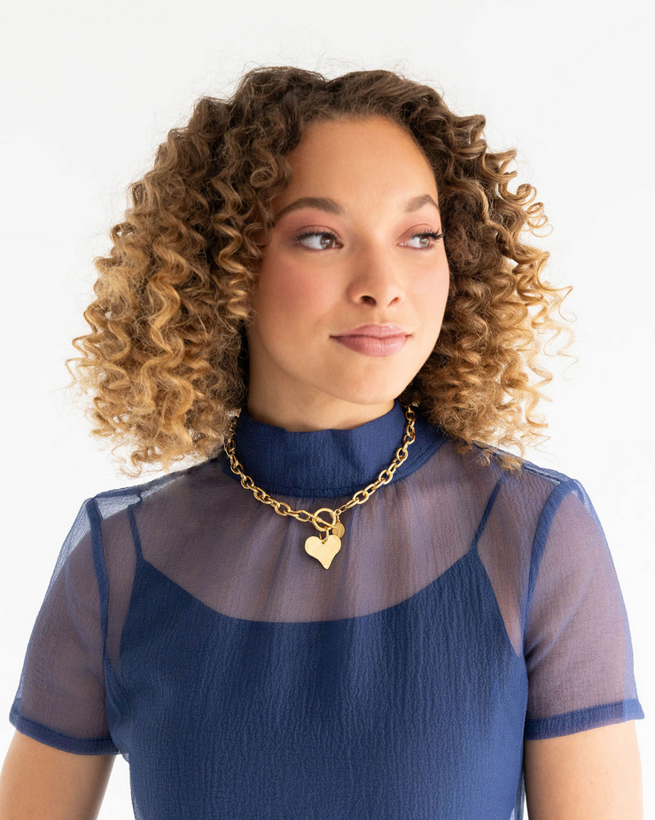 Susan Shaw Gold Heart Necklace
