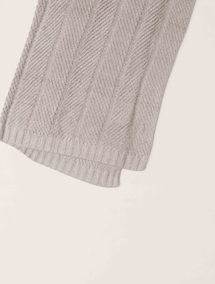 Barefoot Dreams Cozy Stone Shine Herringbone Blanket 54x72