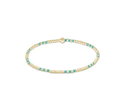 Enewton Hope Joy Pattern 2mm Bead Bracelet- Turquoise