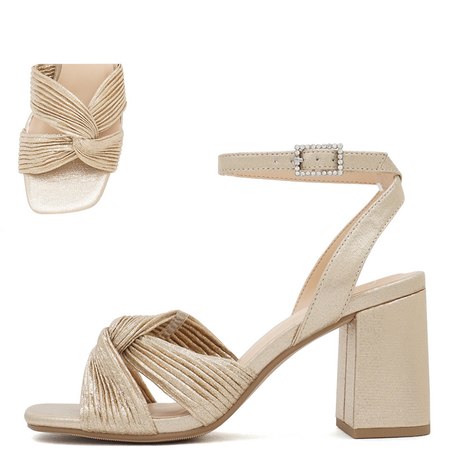 Baron Gold Dress Block Heel