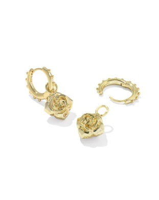 Kendra Scott Mallory Rose Gold Ivory MOP Huggie Earring