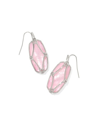 Kendra Scott Elle Lattice Silver Blush MOP Drop Earring